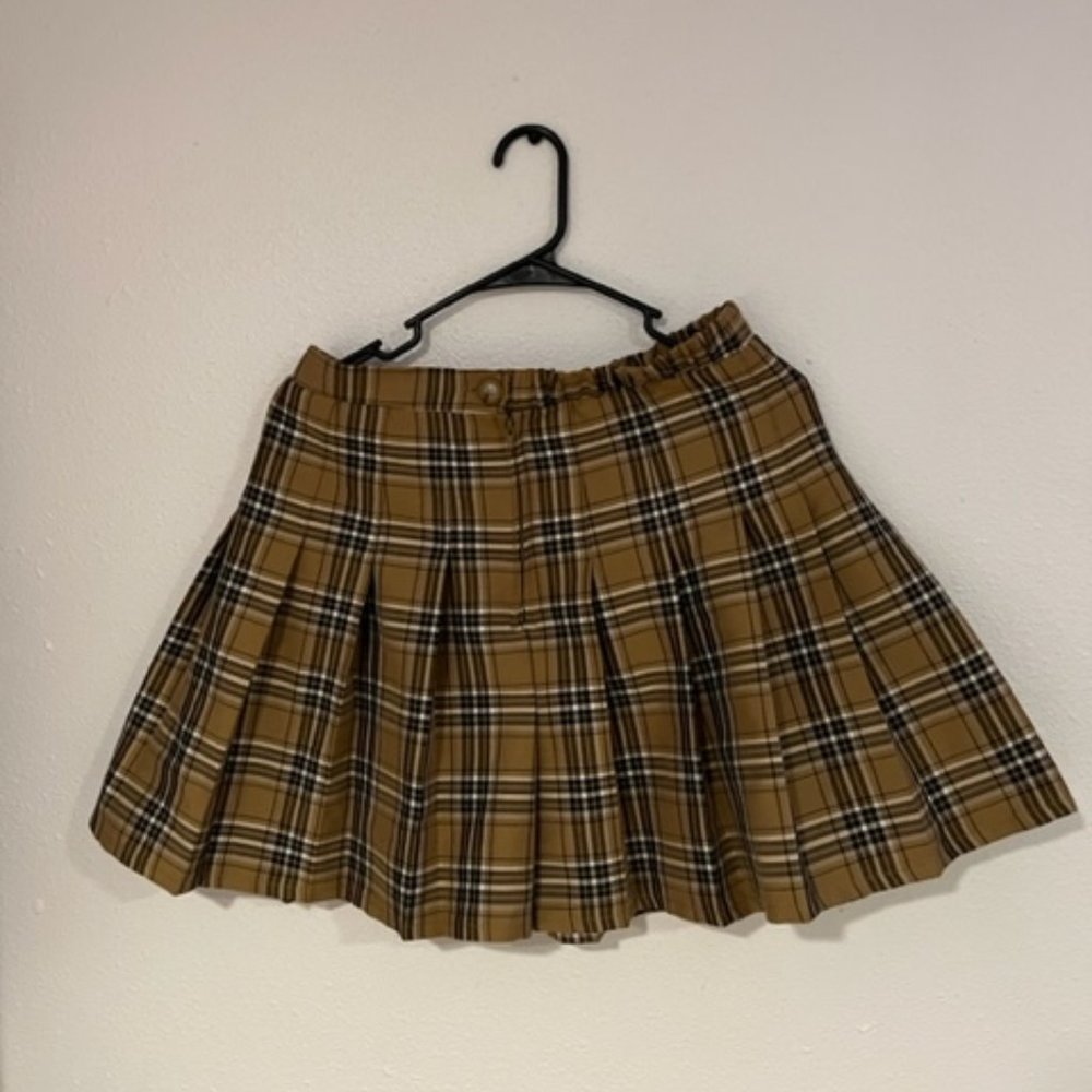 yellow and black plaid skirt